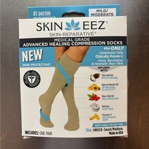 Advanced Healing Compression Socks - Tan and Blue